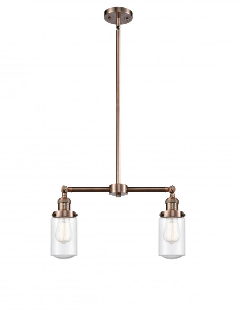 Dover - 2 Light - 21 inch - Antique Copper - Stem Hung - Adjustable Island Light
