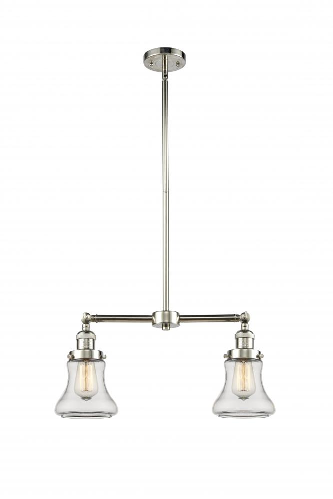 Bellmont - 2 Light - 21 inch - Polished Nickel - Stem Hung - Adjustable Island Light