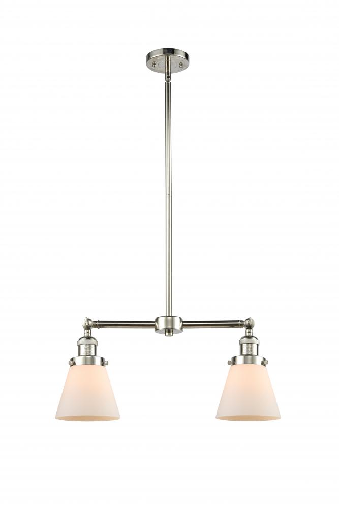 Cone - 2 Light - 21 inch - Polished Nickel - Stem Hung - Adjustable Island Light