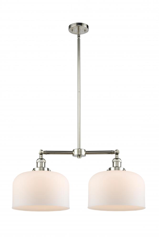 Bell - 2 Light - 21 inch - Polished Nickel - Stem Hung - Adjustable Island Light