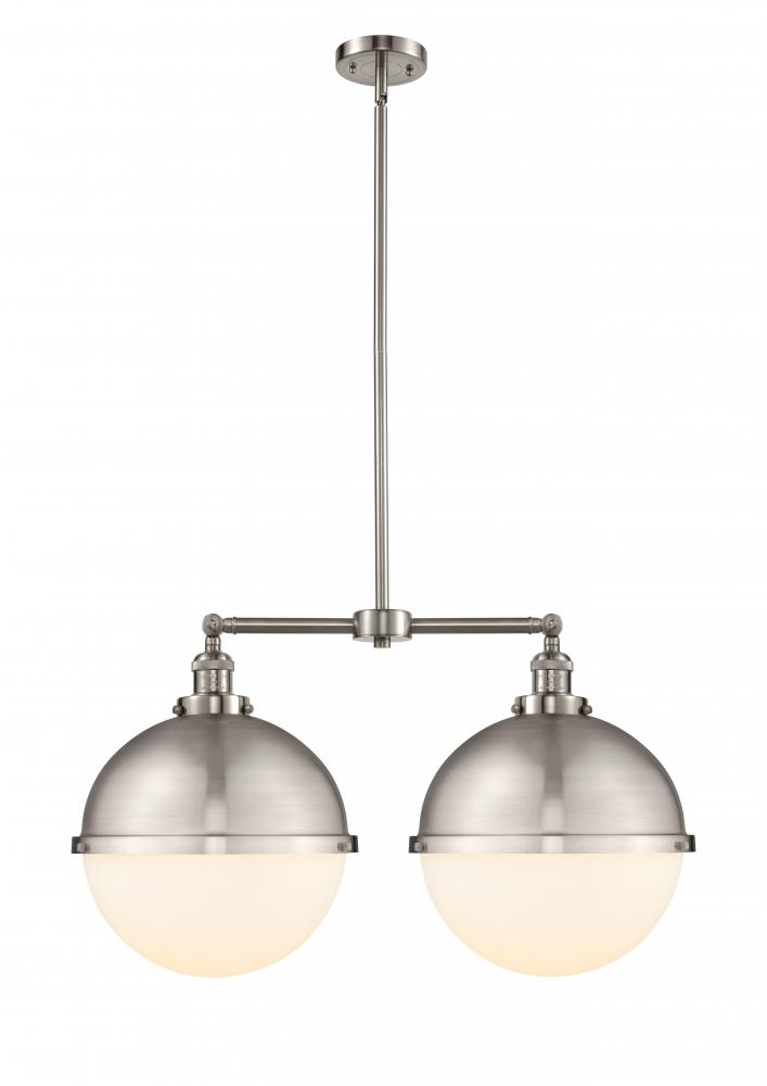 Hampden - 2 Light - 18 inch - Brushed Satin Nickel - Stem Hung - Adjustable Island Light