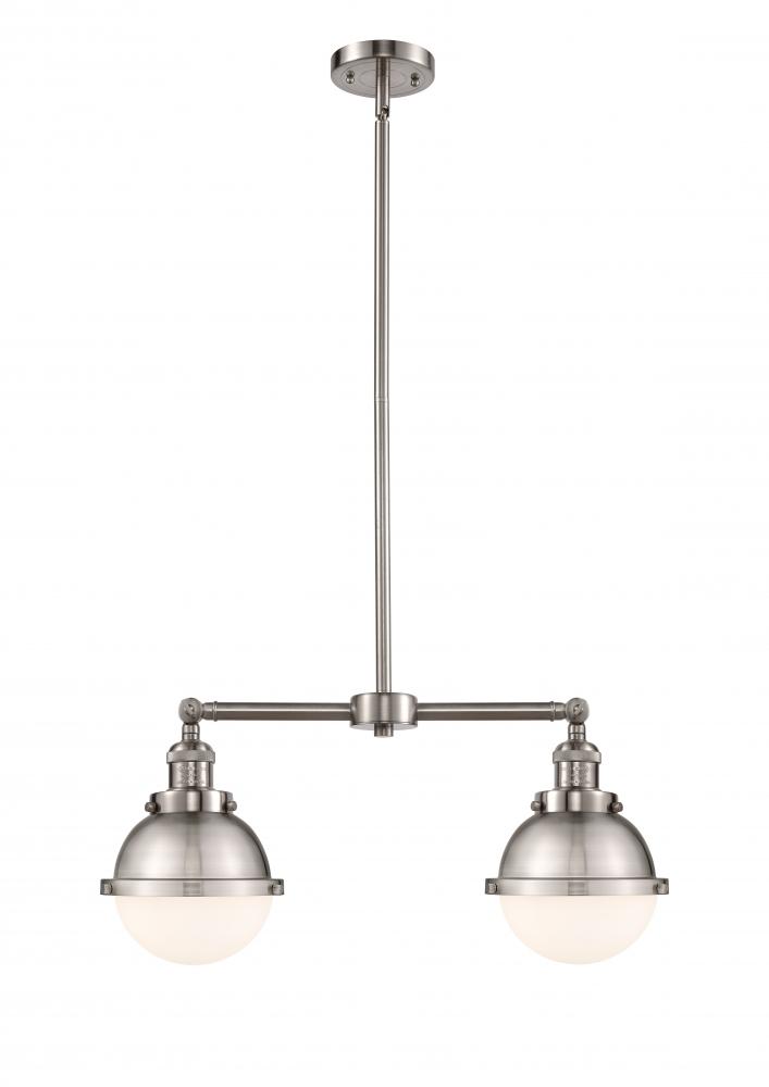 Hampden - 2 Light - 18 inch - Brushed Satin Nickel - Stem Hung - Adjustable Island Light