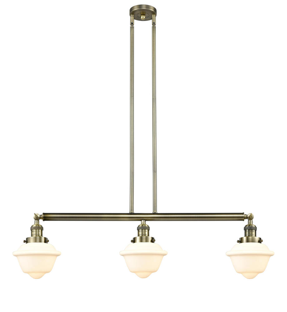 Oxford - 3 Light - 40 inch - Antique Brass - Stem Hung - Adjustable Island Light