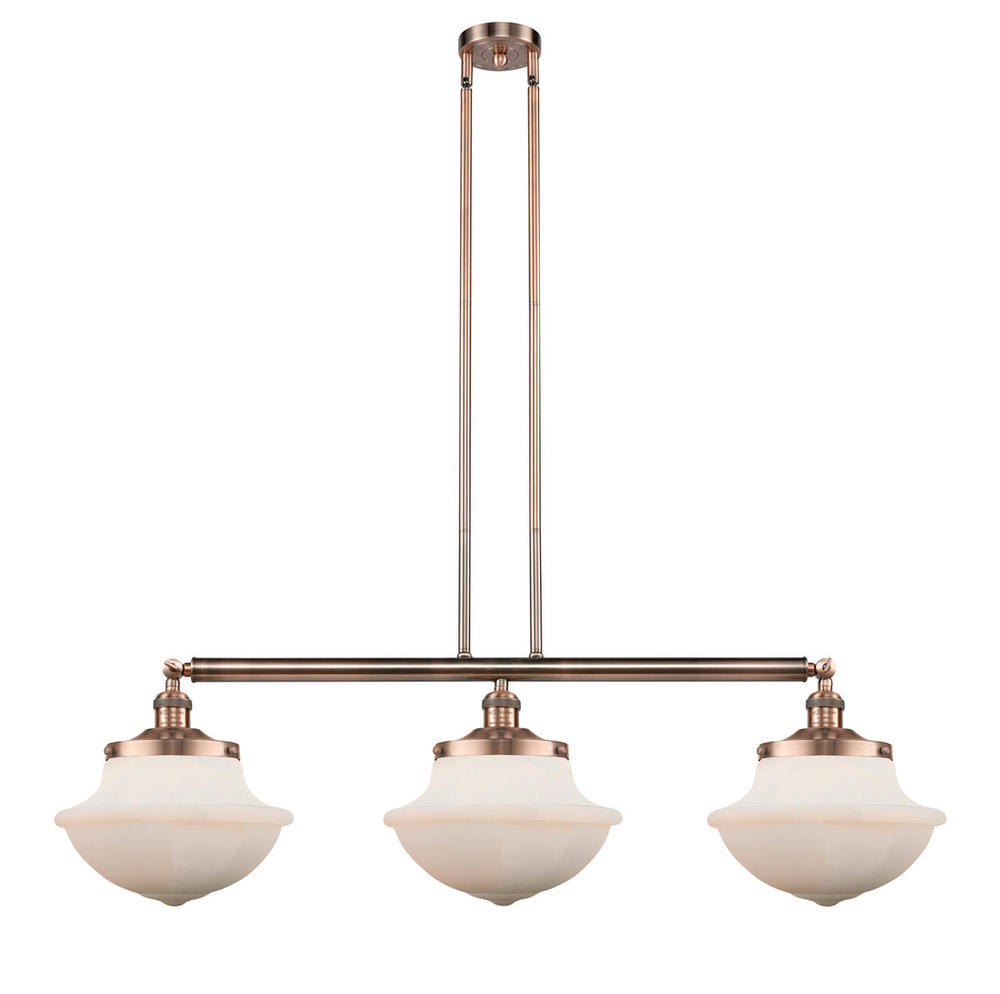 Oxford - 3 Light - 42 inch - Antique Copper - Stem Hung - Adjustable Island Light