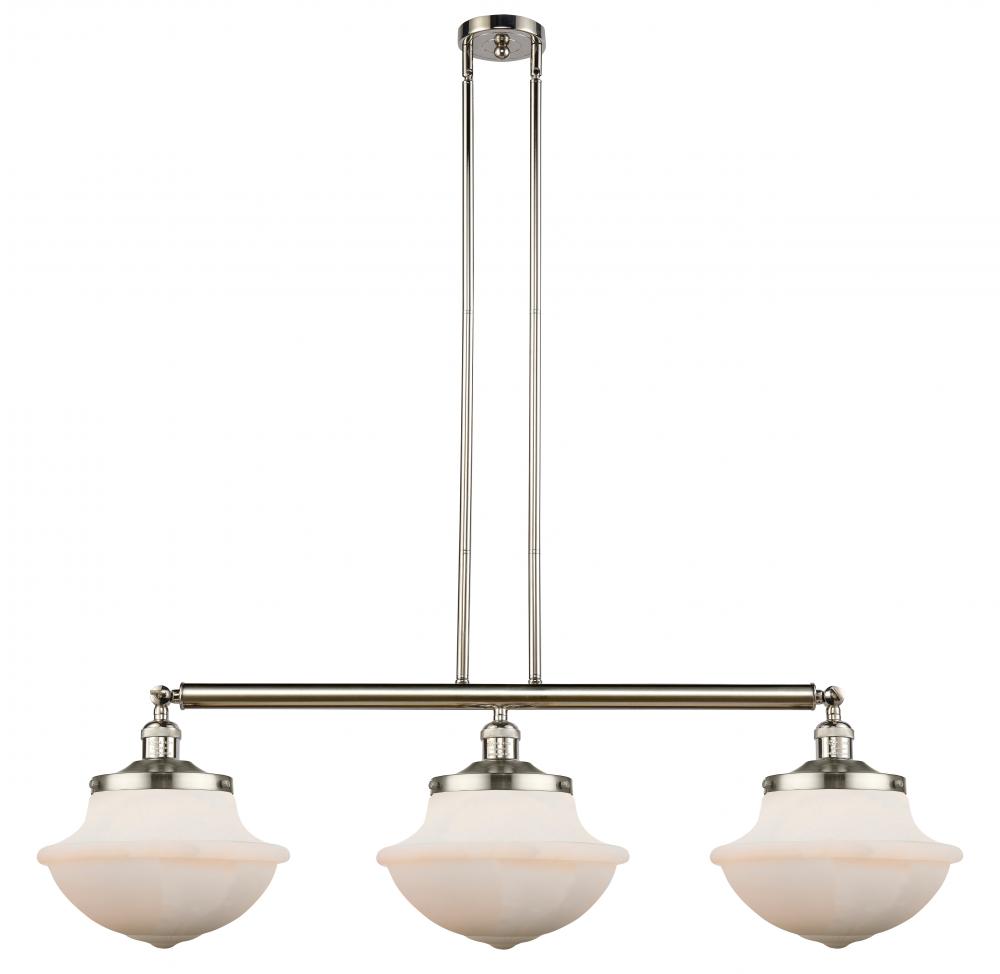Oxford - 3 Light - 42 inch - Polished Nickel - Stem Hung - Adjustable Island Light