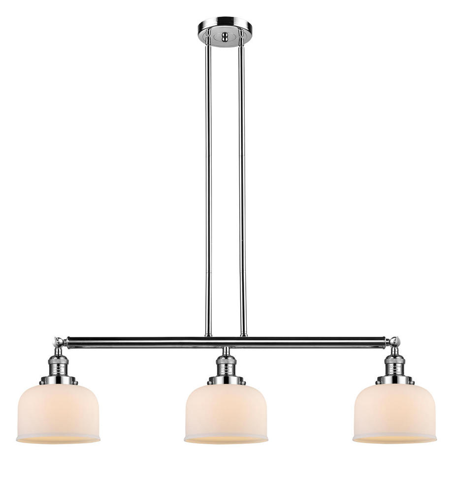 Bell - 3 Light - 41 inch - Polished Nickel - Stem Hung - Adjustable Island Light