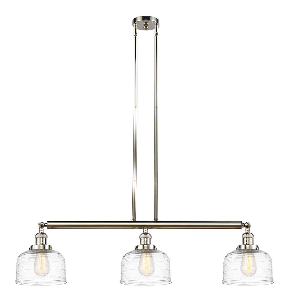 Bell - 3 Light - 41 inch - Polished Nickel - Stem Hung - Adjustable Island Light