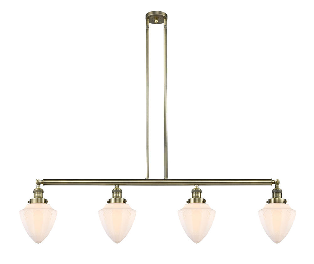 Bullet - 4 Light - 50 inch - Antique Brass - Stem Hung - Adjustable Island Light