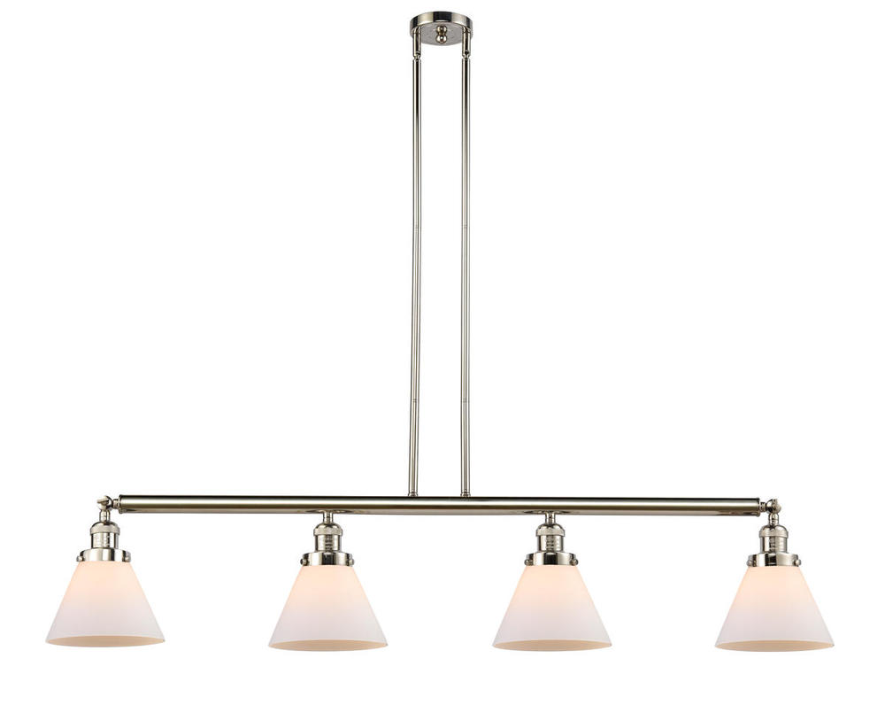 Cone - 4 Light - 52 inch - Polished Nickel - Stem Hung - Adjustable Island Light