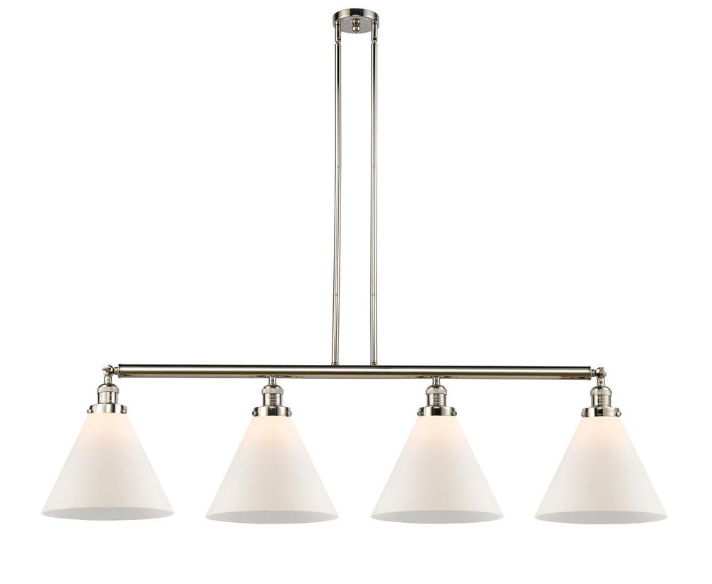 Cone - 4 Light - 56 inch - Polished Nickel - Stem Hung - Adjustable Island Light