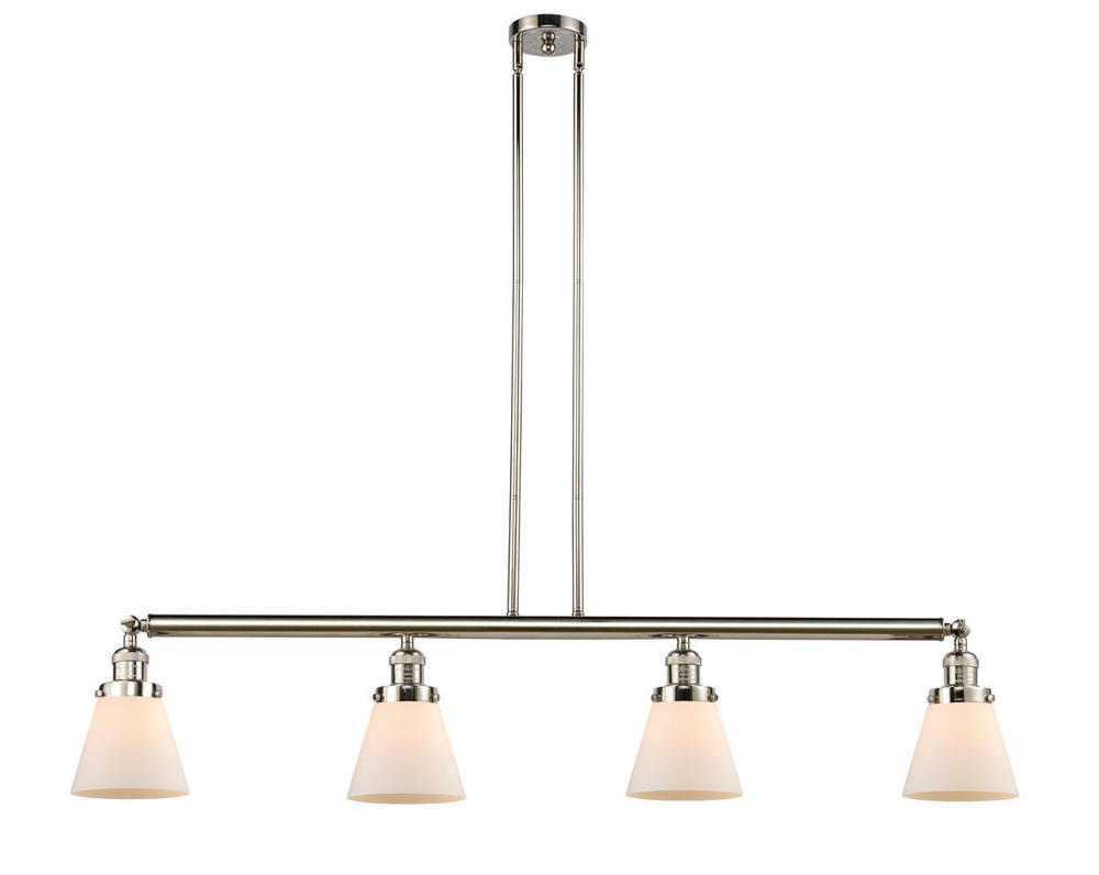 Cone - 4 Light - 51 inch - Polished Nickel - Stem Hung - Adjustable Island Light