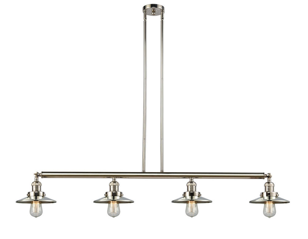 Railroad - 4 Light - 53 inch - Polished Nickel - Stem Hung - Adjustable Island Light