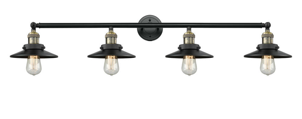 Railroad - 4 Light - 44 inch - Black Antique Brass - Adjustable Bath Vanity Light