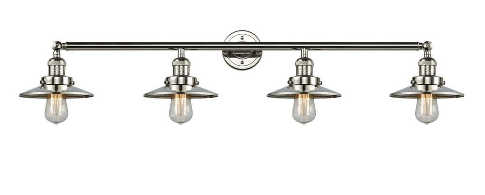 Railroad - 4 Light - 44 inch - Polished Nickel - Adjustable Bath Vanity Light