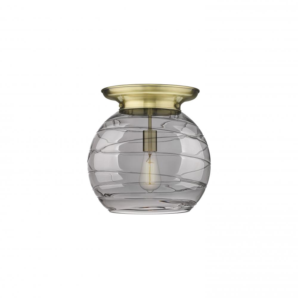 Athens Deco Swirl - 1 Light - 14 inch - Antique Brass - Flush Mount