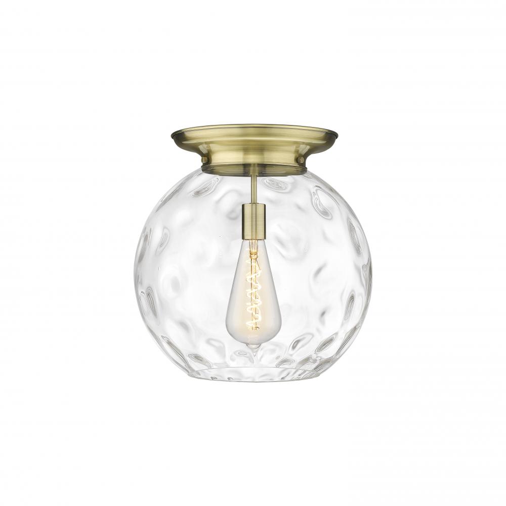 Athens Water Glass - 1 Light - 16 inch - Antique Brass - Flush Mount