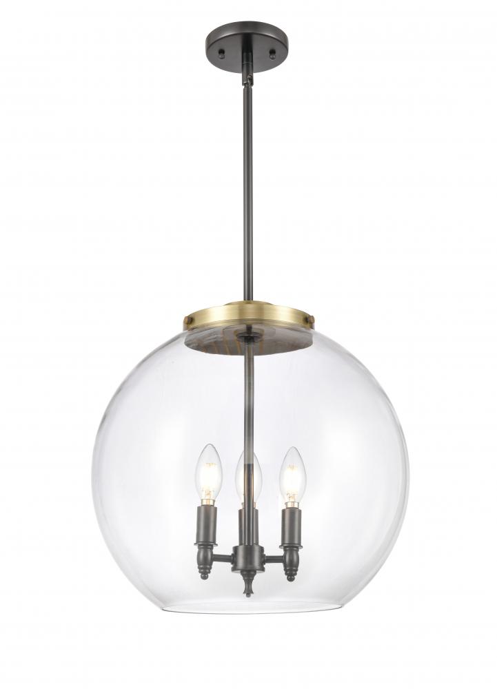 Athens - 3 Light - 16 inch - Black Antique Brass - Stem hung - Pendant