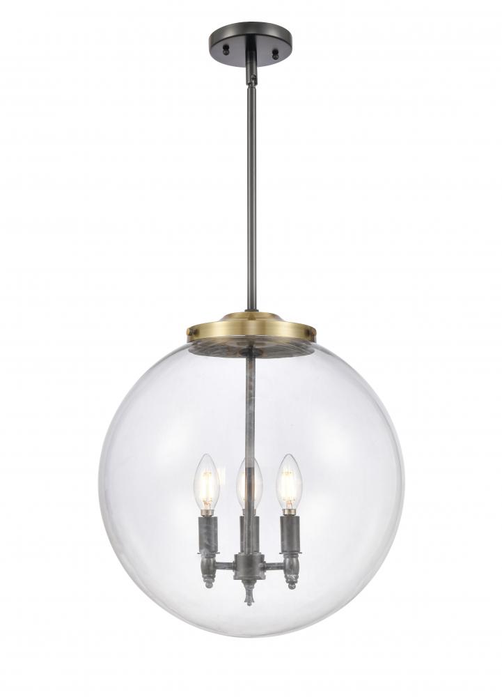 Beacon - 3 Light - 16 inch - Black Antique Brass - Stem hung - Pendant