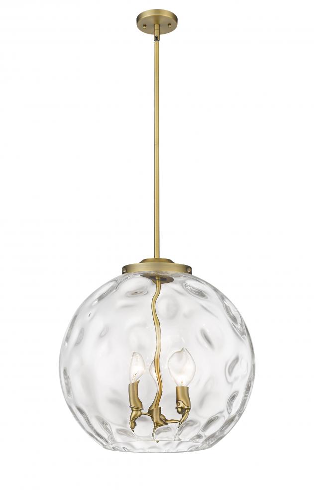 Athens Water Glass - 3 Light - 16 inch - Brushed Brass - Stem hung - Pendant