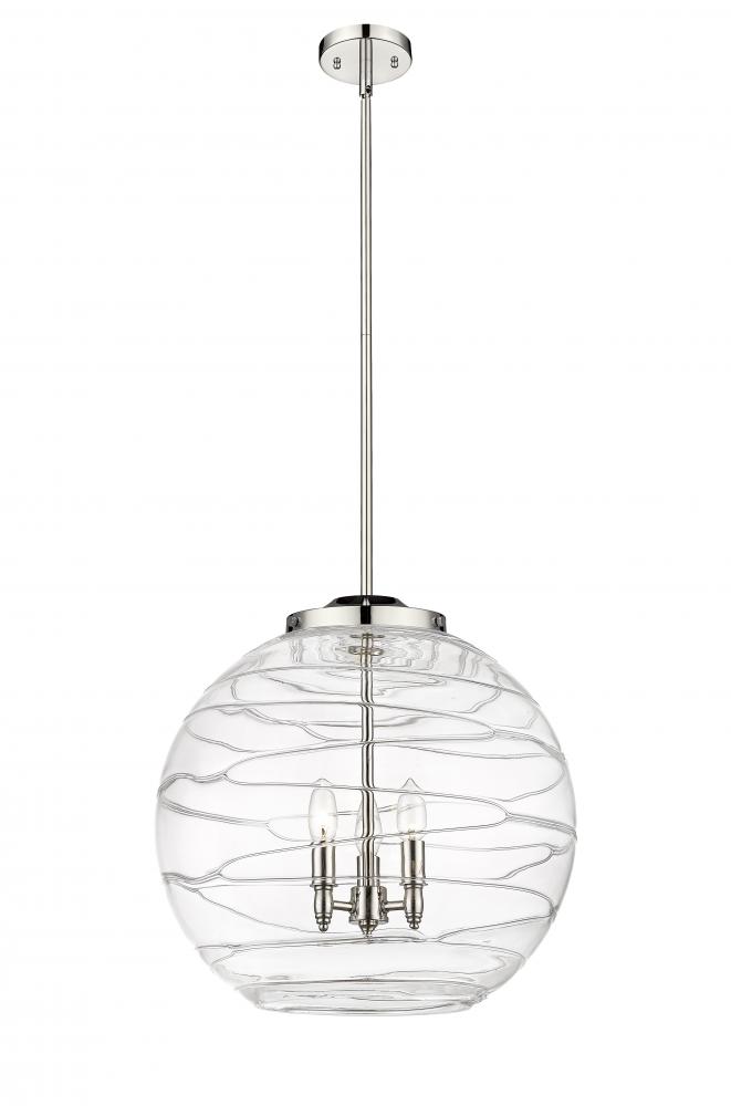 Athens Deco Swirl - 3 Light - 18 inch - Polished Nickel - Stem hung - Pendant