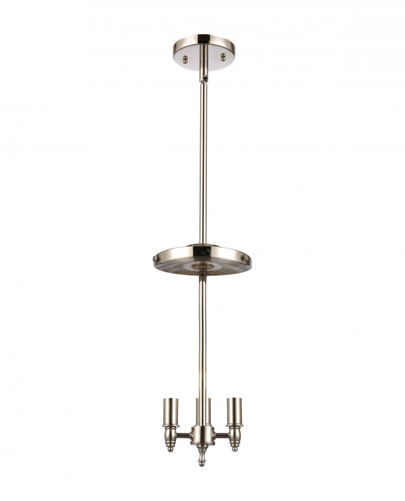Lake Placid - 3 Light - 16 inch - Polished Nickel - Pendant