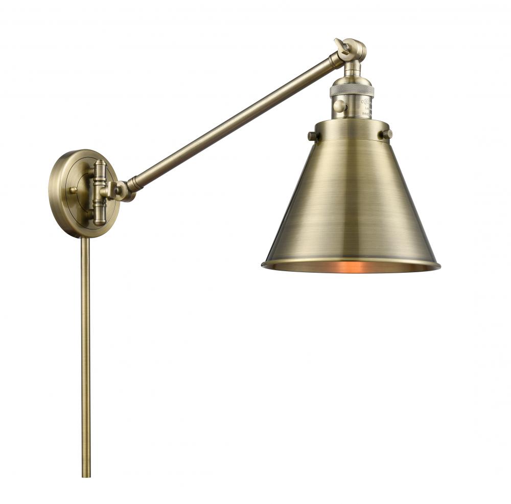 Appalachian - 1 Light - 8 inch - Antique Brass -Adjustable Swing Arm