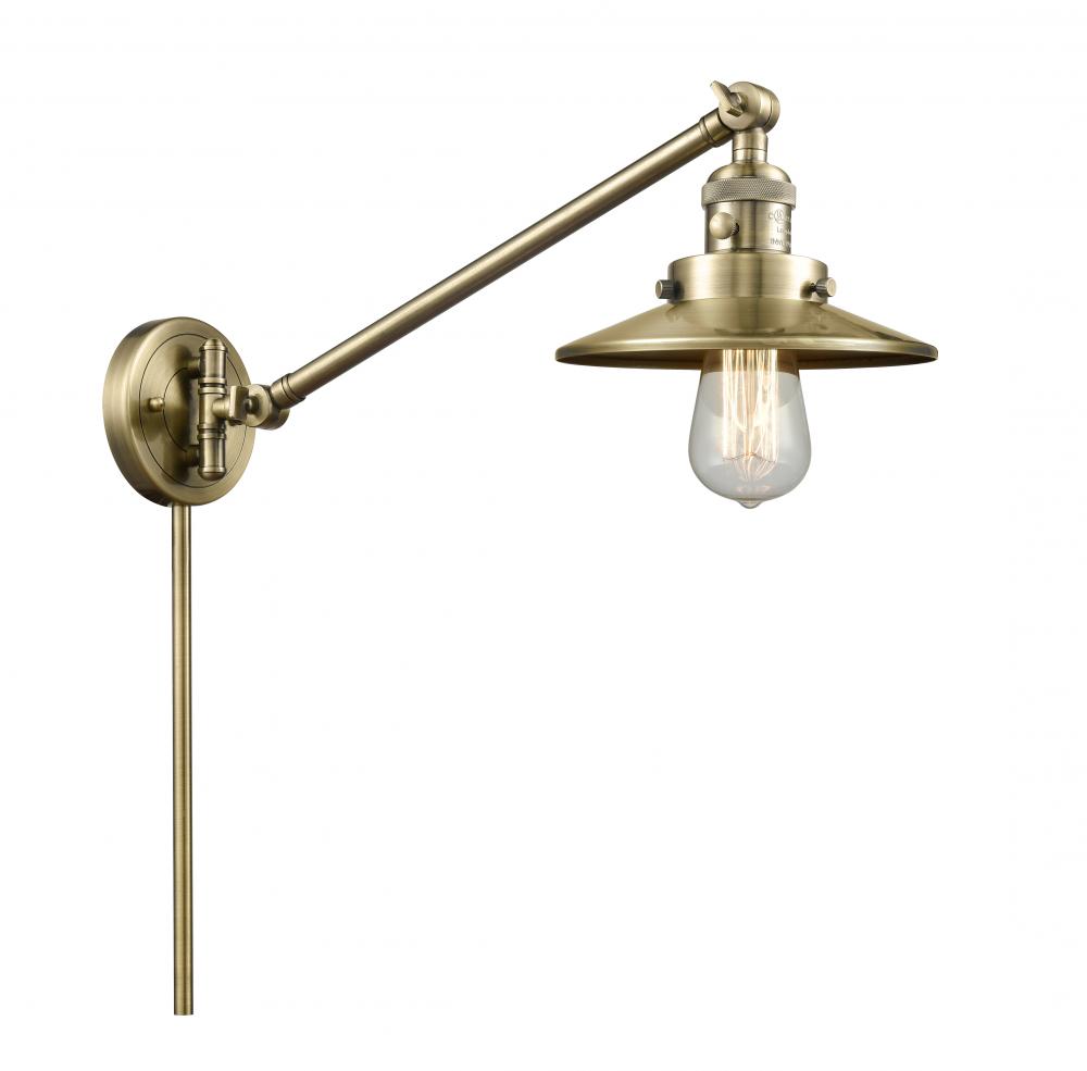 Railroad - 1 Light - 8 inch - Antique Brass -Adjustable Swing Arm