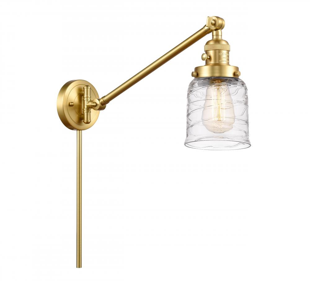 Bell - 1 Light - 8 inch - Satin Gold -Adjustable Swing Arm
