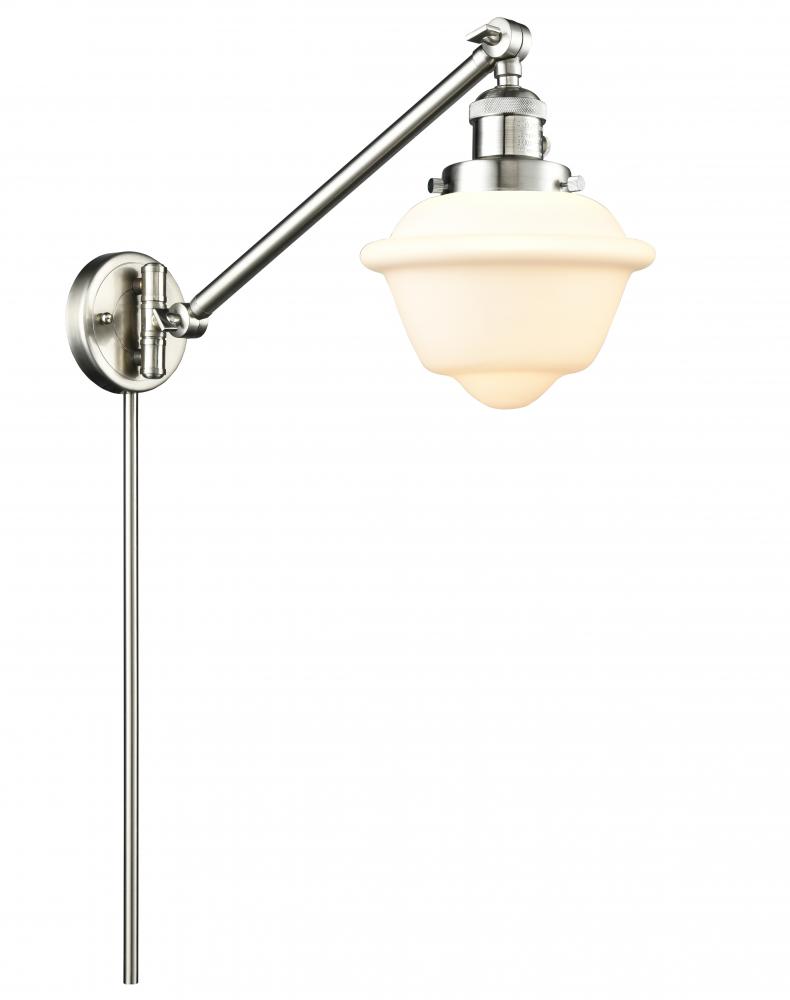 Oxford - 1 Light - 8 inch - Brushed Satin Nickel -Adjustable Swing Arm