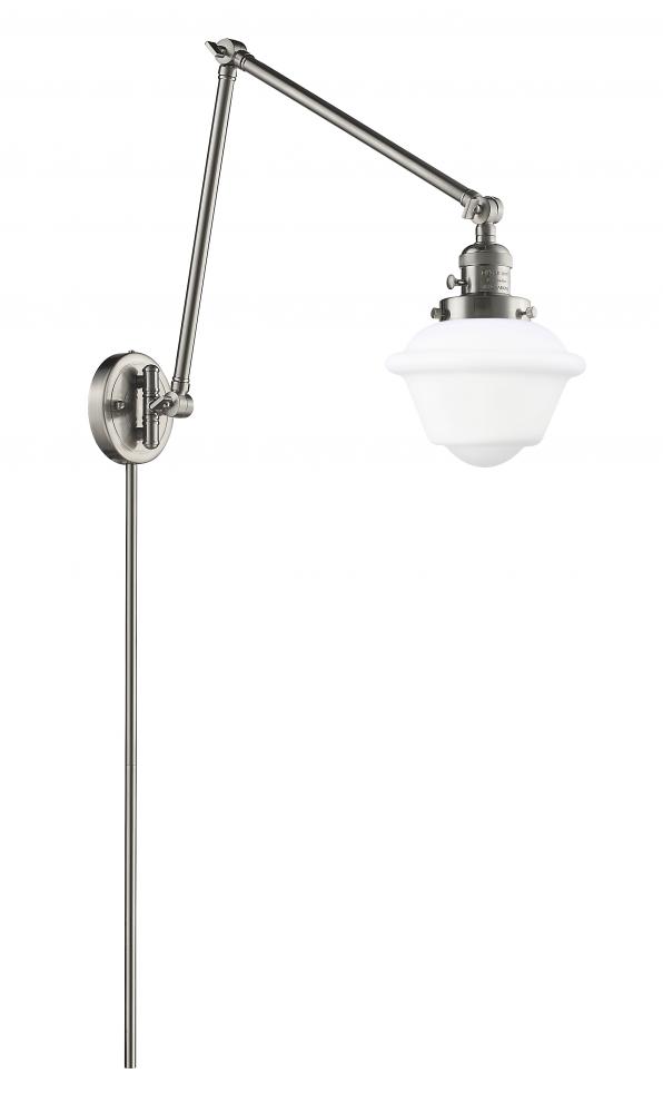 Oxford - 1 Light - 8 inch - Brushed Satin Nickel -Adjustable Swing Arm