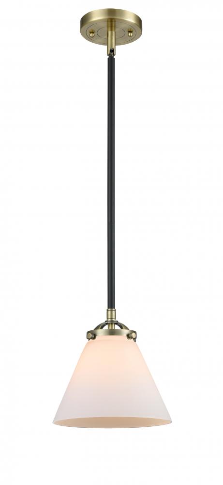 Cone - 1 Light - 8 inch - Black Antique Brass - Stem hung - Mini Pendant