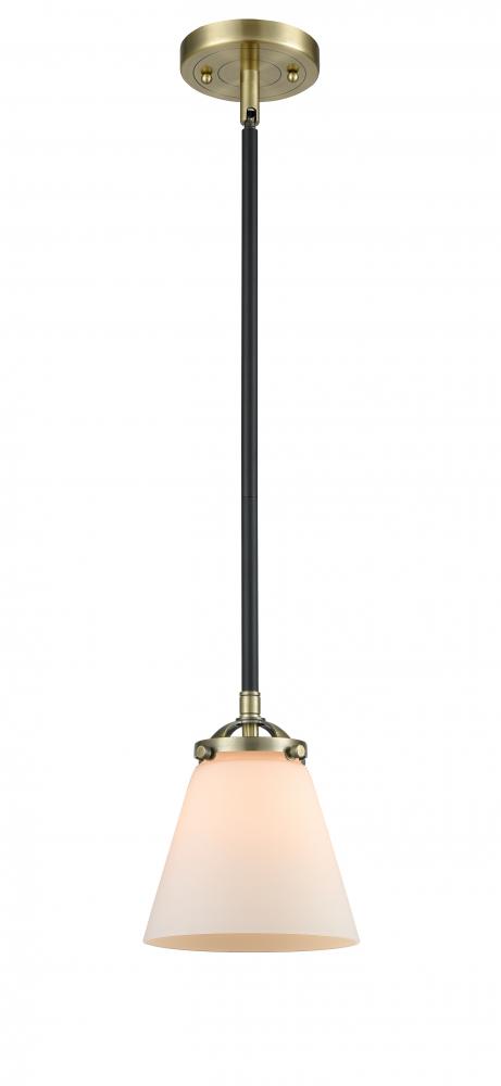 Cone - 1 Light - 6 inch - Black Antique Brass - Stem hung - Mini Pendant