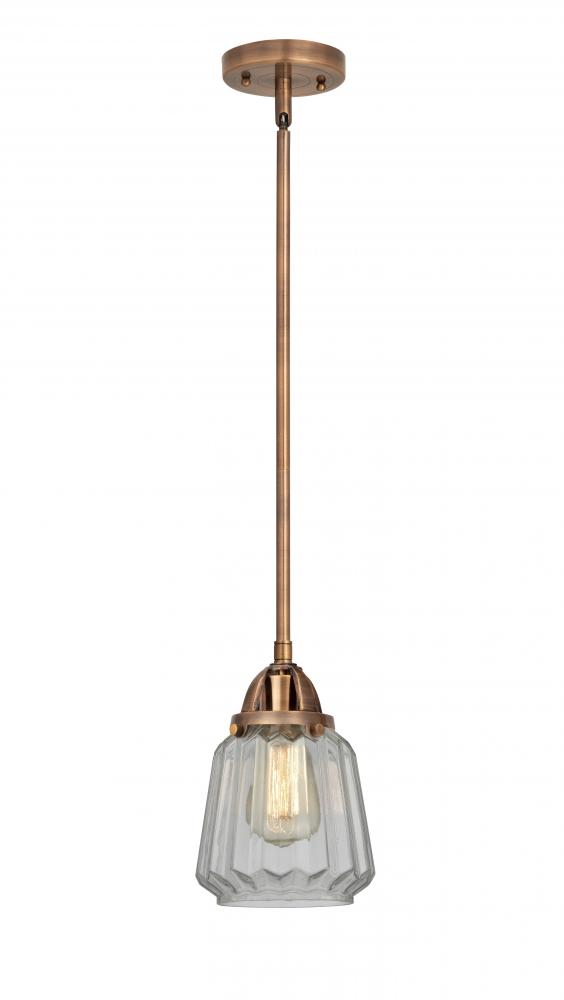 Chatham - 1 Light - 7 inch - Antique Copper - Stem hung - Mini Pendant