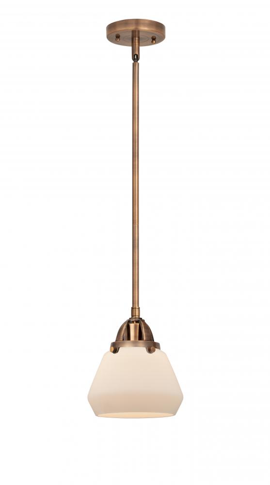 Fulton - 1 Light - 7 inch - Antique Copper - Stem hung - Mini Pendant