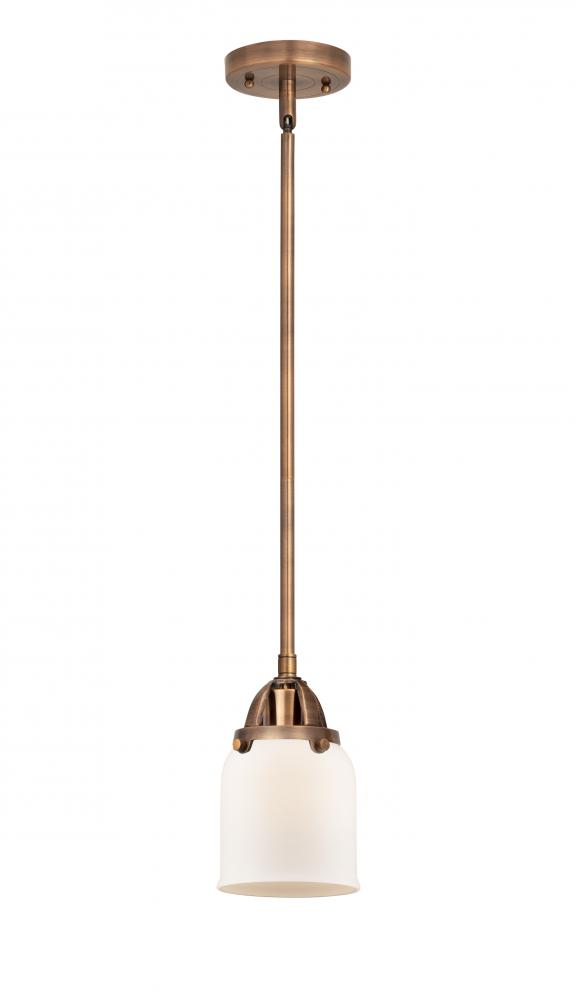 Bell - 1 Light - 5 inch - Antique Copper - Stem hung - Mini Pendant