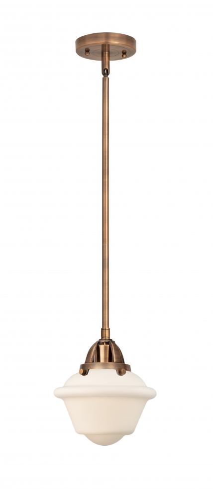 Oxford - 1 Light - 8 inch - Antique Copper - Stem hung - Mini Pendant