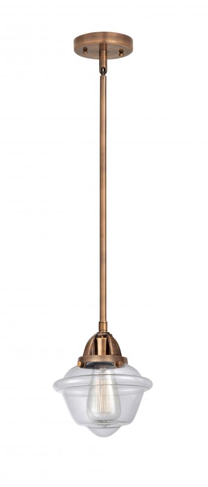 Oxford - 1 Light - 8 inch - Antique Copper - Stem hung - Mini Pendant