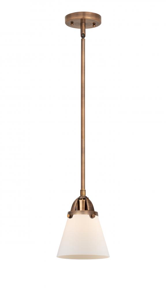 Cone - 1 Light - 6 inch - Antique Copper - Stem hung - Mini Pendant