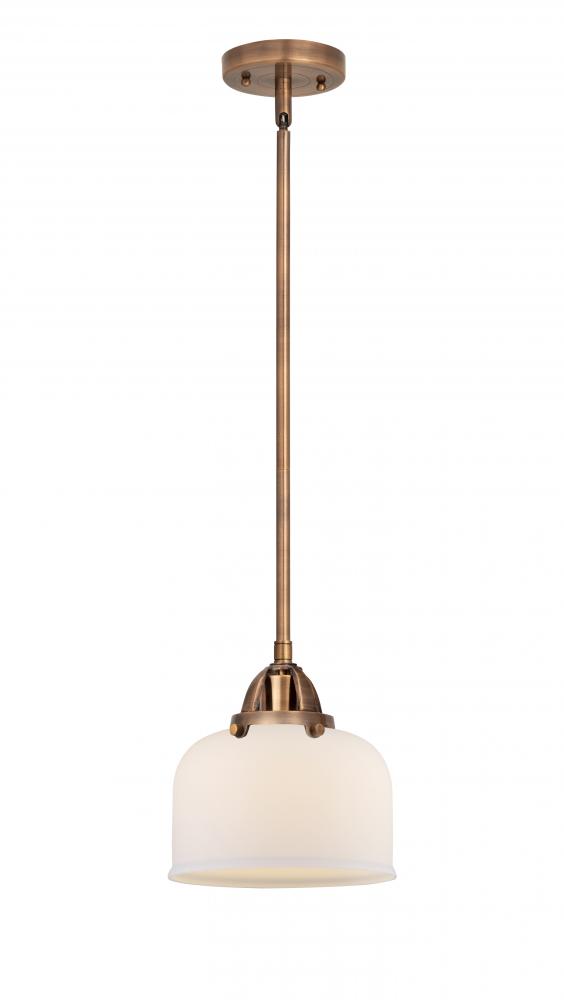 Bell - 1 Light - 8 inch - Antique Copper - Stem hung - Mini Pendant