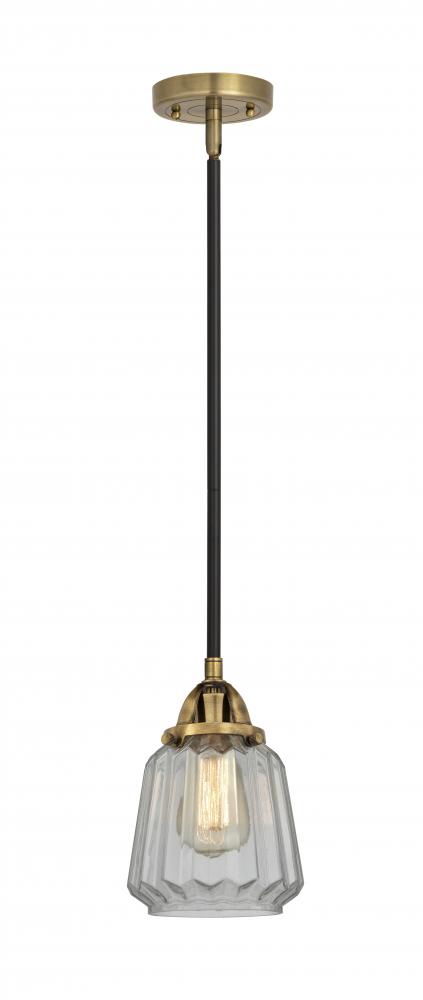 Chatham - 1 Light - 7 inch - Black Antique Brass - Stem hung - Mini Pendant