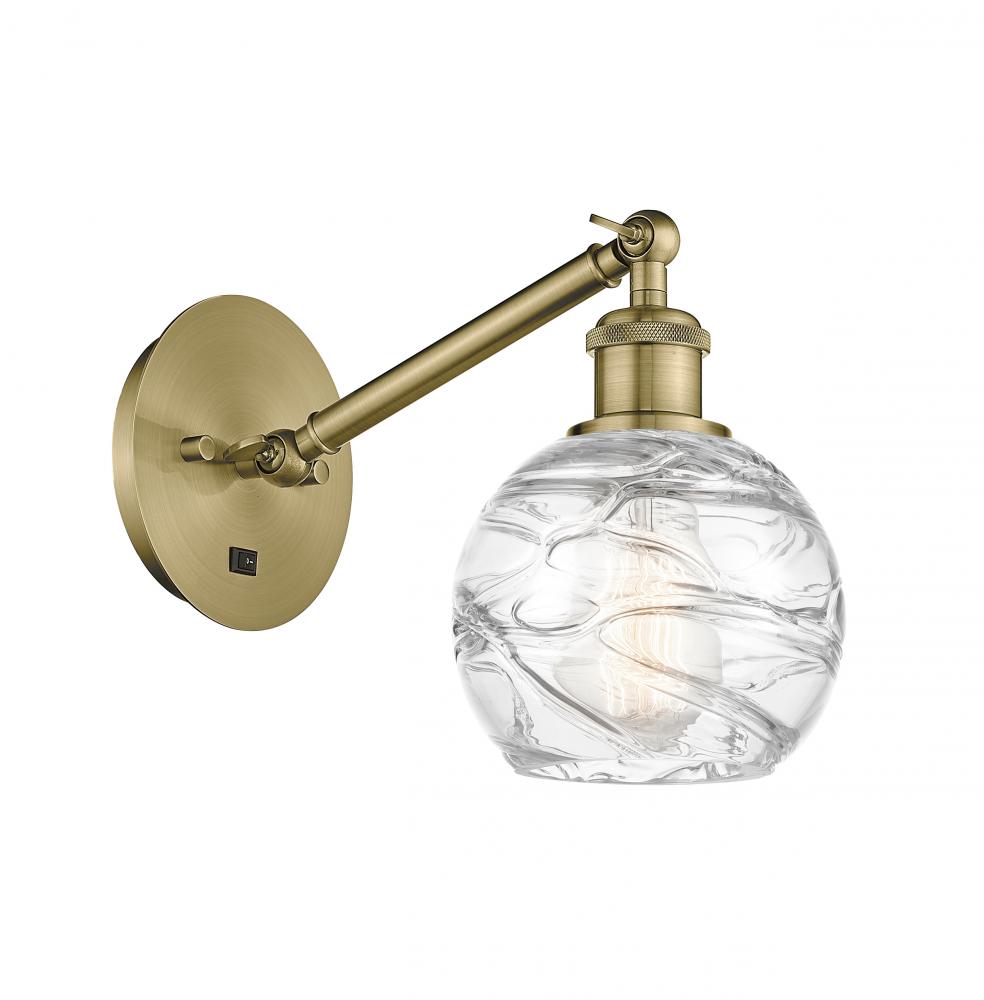 Athens Deco Swirl - 1 Light - 6 inch - Antique Brass - Adjustable Sconce