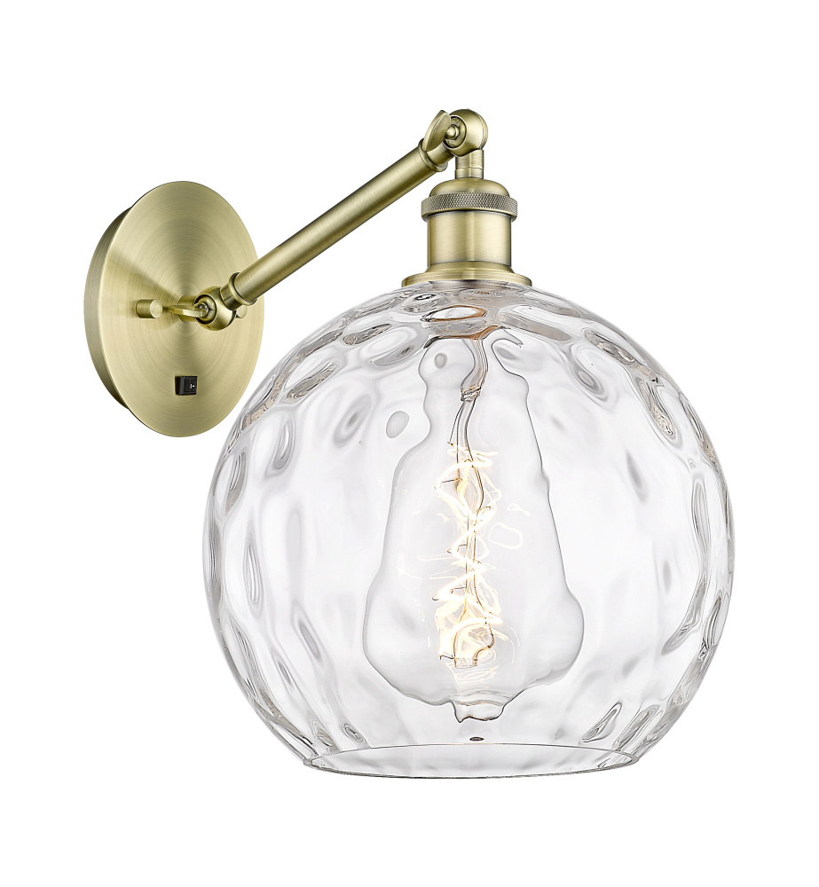 Athens Water Glass - 1 Light - 10 inch - Antique Brass - Adjustable - Sconce