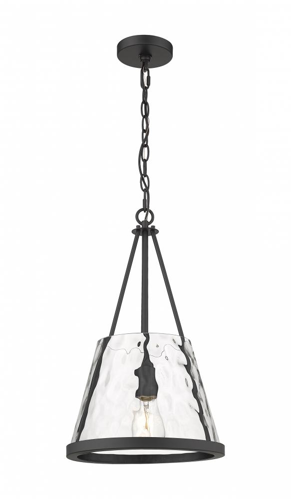 Lux - 1 Light - 12 inch - Matte Black - Chain Hung - Mini Pendant