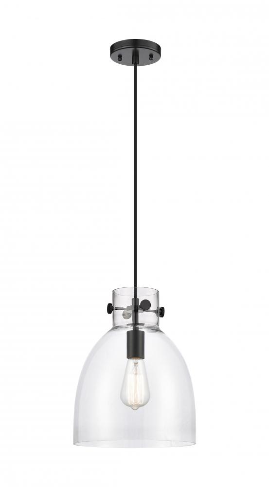 Newton Bell - 1 Light - 10 inch - Matte Black - Cord hung - Pendant