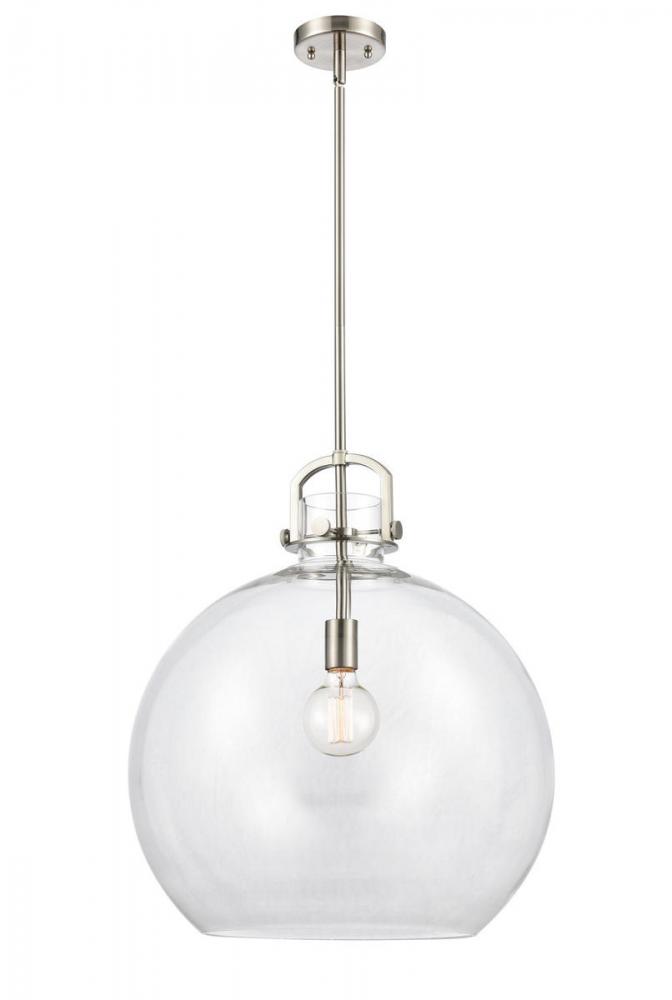 Newton Sphere - 1 Light - 18 inch - Brushed Satin Nickel - Stem hung - Pendant