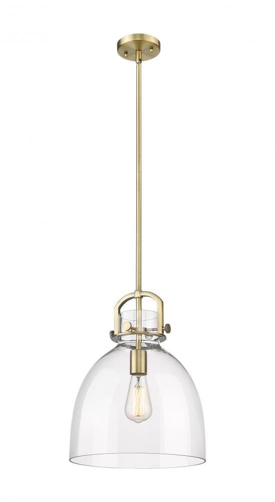 Newton Bell - 1 Light - 12 inch - Brushed Brass - Mini Pendant