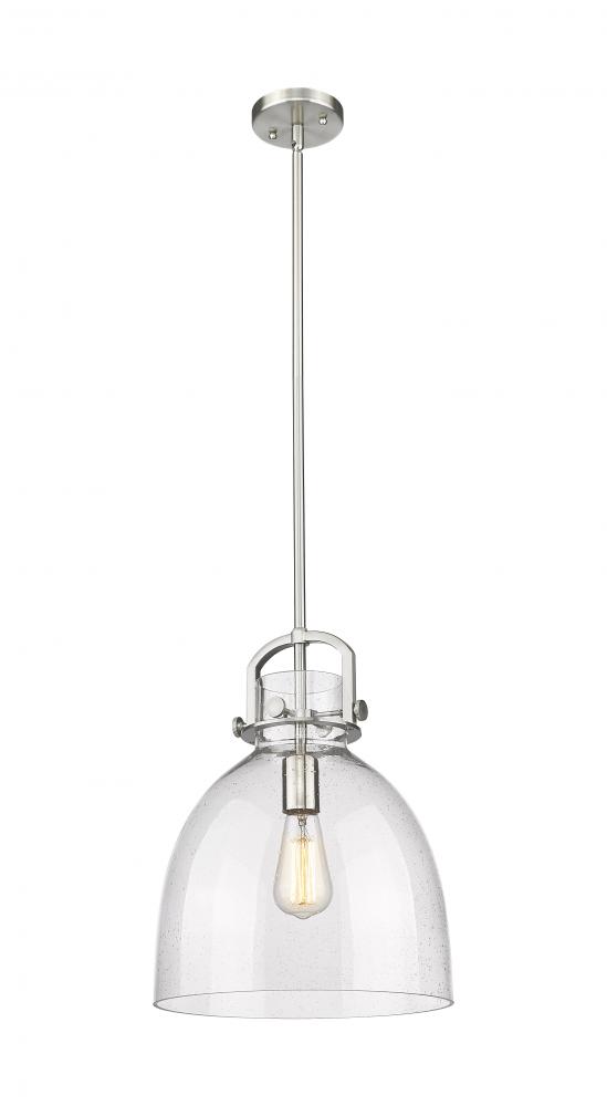 Newton Bell - 1 Light - 12 inch - Satin Nickel - Mini Pendant