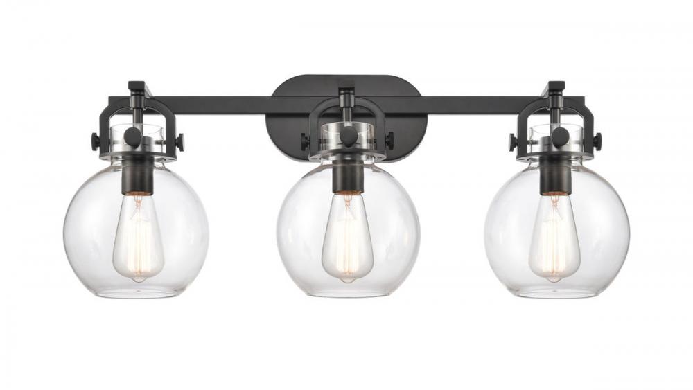 Newton Sphere - 3 Light - 27 inch - Matte Black - Bath Vanity Light