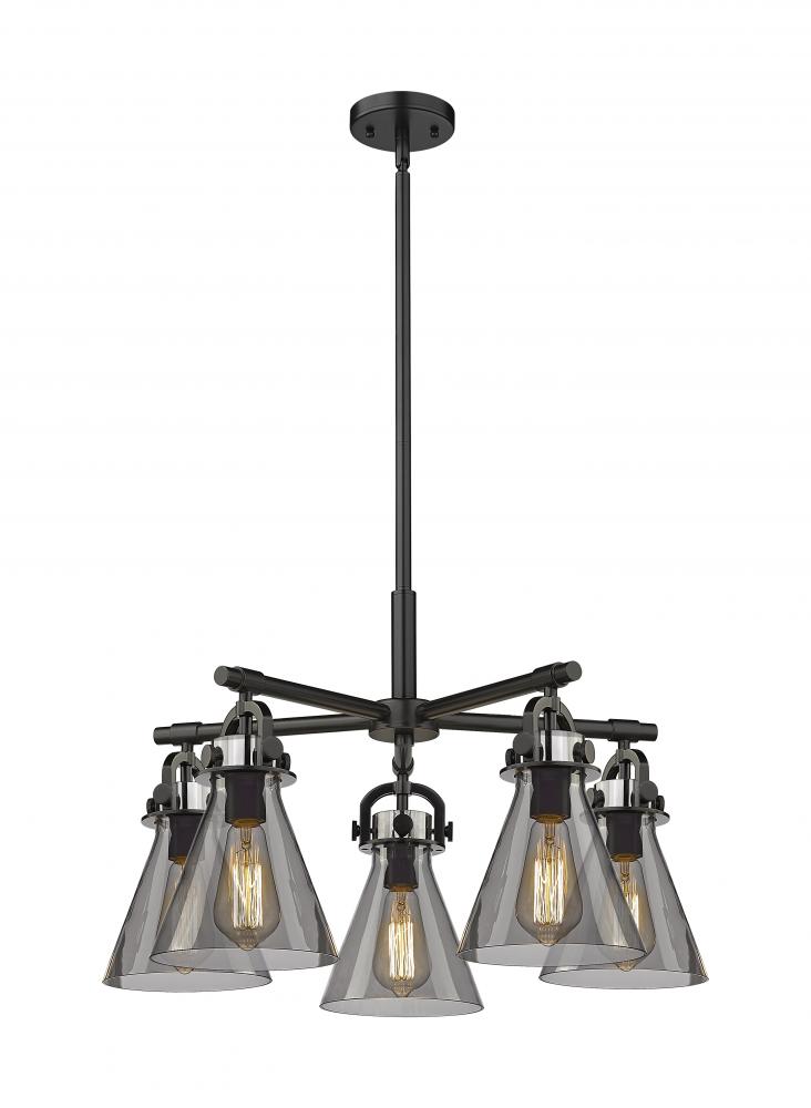 Newton Cone - 5 Light - 26 inch - Brushed Brass - Chandelier