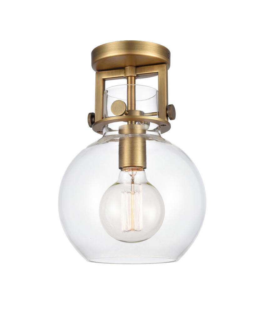 Newton Sphere - 1 Light - 8 inch - Brushed Brass - Semi-Flush Mount